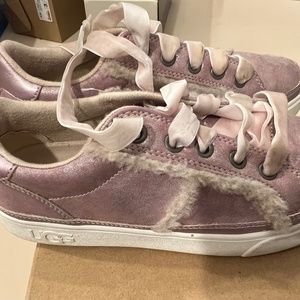 Ugg Girls Pink Metallic Sneakers Size 2